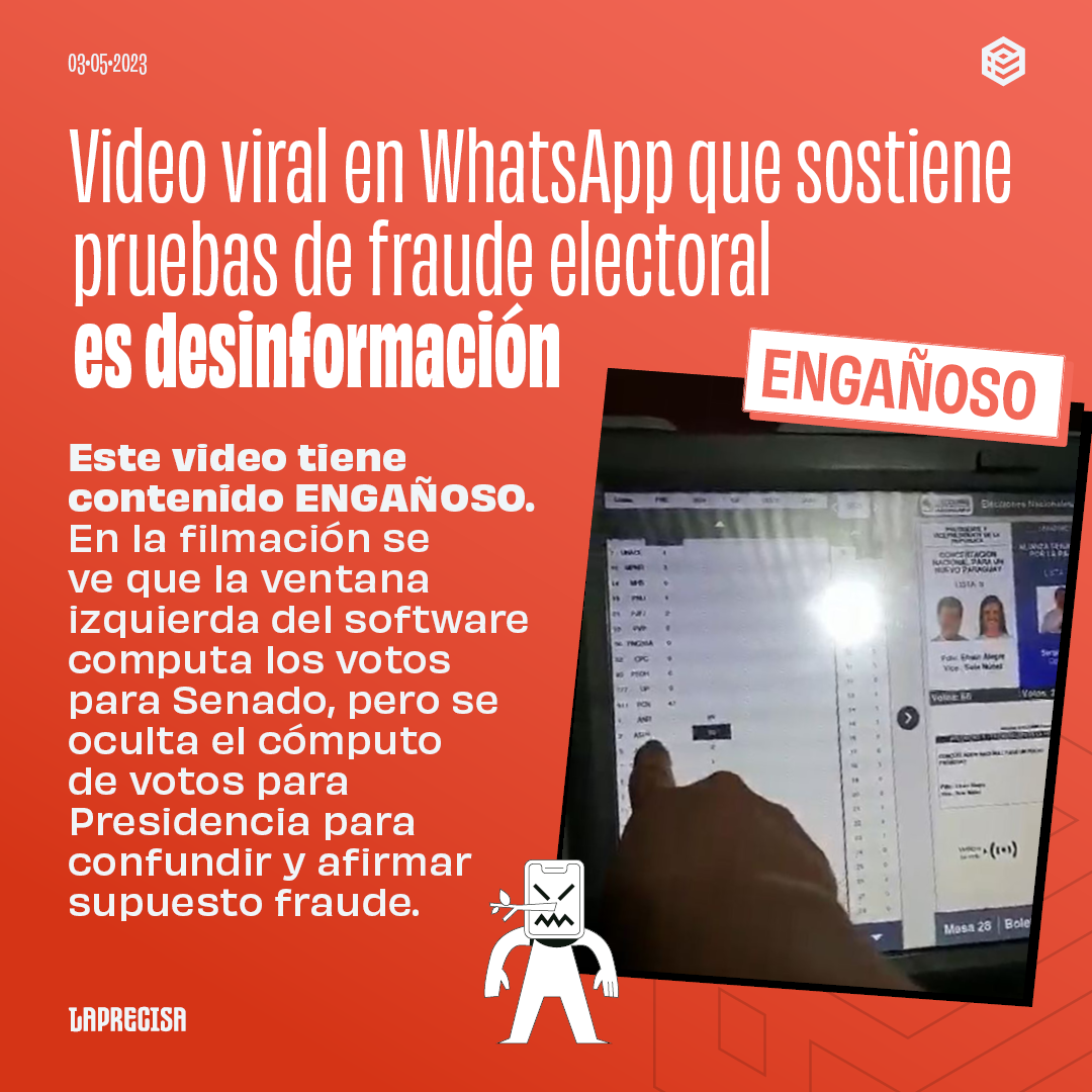 Video viral en WhatsApp que sostiene pruebas de fraude electoral es ...